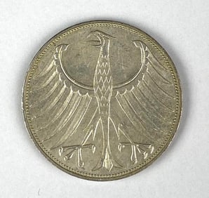 1973 Republic of Germany 5 Deutsche Mark Silver Coin