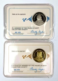 Group of 2 The Franklin Mint Society Member Coins