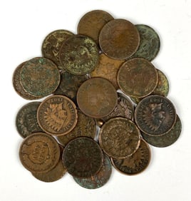 Group of 24 US Indian Head Cents