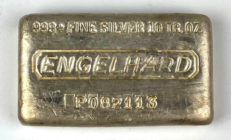 Engelhard 10 oz .999 Fine Silver Ingot/ Bar
