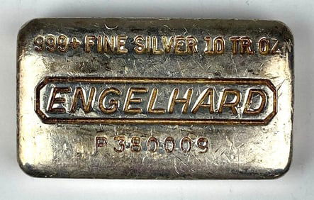 Engelhard 10 oz .999 Fine Silver Ingot/ Bar