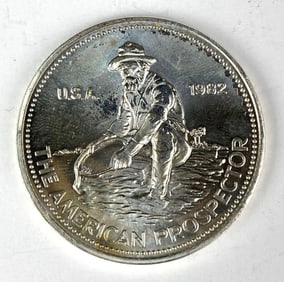 1982 Engelhard The American Prospector 1 oz .999 Fine Silver Round