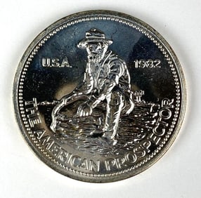 1982 Engelhard The American Prospector 1 oz .999 Fine Silver Round