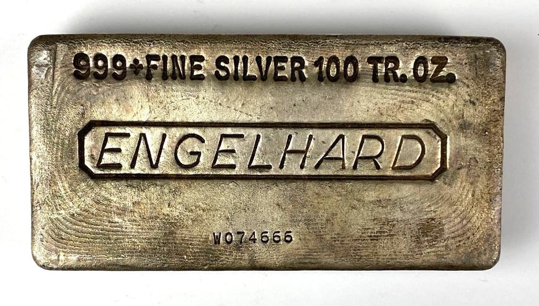 Engelhard 100 oz .999 Fine Silver Ingot/ Bar: Engelhard 100 oz .999 Fine Silver Ingot/ Bar