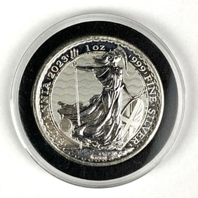 2023 Great Britain 2 Pound Britannia with Trident Privy 1 oz .999 Fine Silver Coin