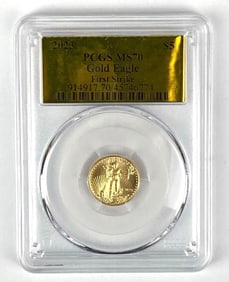 2023 US Mint Gold Eagle $5 1/10 oz PCGS Graded MS70