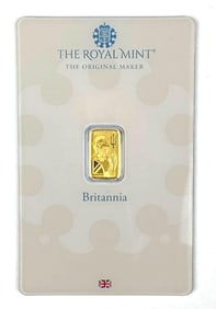 The Royal Mint Britannia 1 Gram .999 Fine Gold Ingot/ Bar