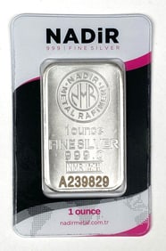 Nadir 1 oz .999 Fine Silver Ingot/Bar