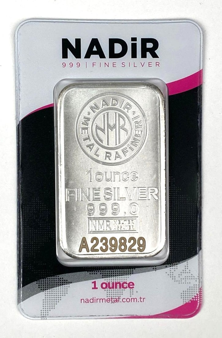 Nadir 1 oz .999 Fine Silver Ingot/Bar (1 of 2)