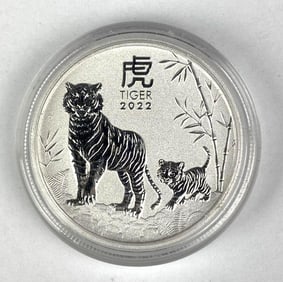 2022 Australia 50 Cents Year of the Tiger 1/2 oz .999 Silver Coin