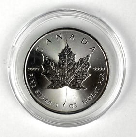 2020 Canada $5 Maple Leaf with Maple Leaf Privy 1 oz .999 Fine Silver Coin