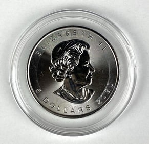2020 Canada $5 Maple Leaf with Maple Leaf Privy 1 oz .999 Fine Silver Coin