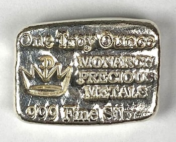 Monarch Precious Metals 1 oz .999 Fine Silver Ingot/ Bar