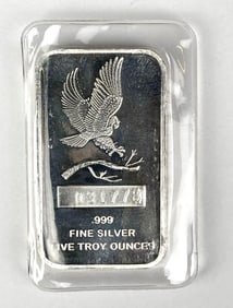 Silvertowne Eagle 5 oz .999 Fine Silver Ingot/ Bar