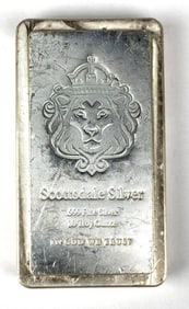Scottsdale Mint Lion 10 oz .99 Fine Silver Stacker Ingot/ Bar