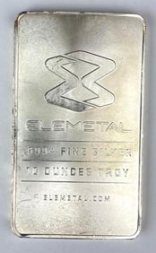 Elemetal Ag 10 oz .999 Fine Silver Ingot/ Bar