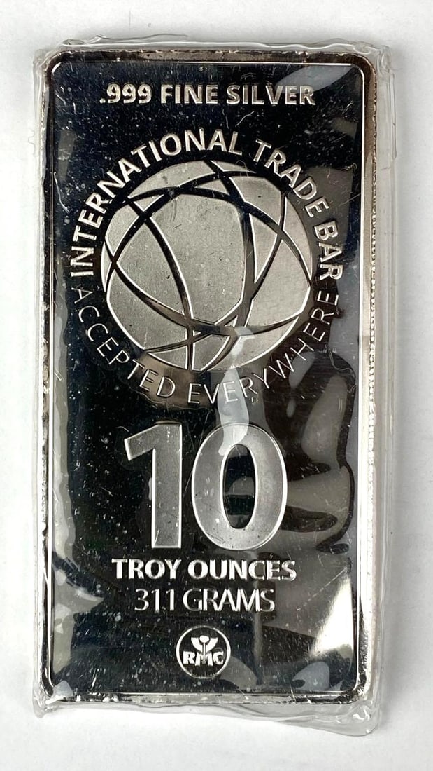 International Trade Bar 10 oz .999 Fine Silver Ingot/ Bar (1 of 2)