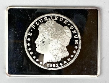 1982 Morgan Design 2 oz .999 Silver Ingot/ Bar