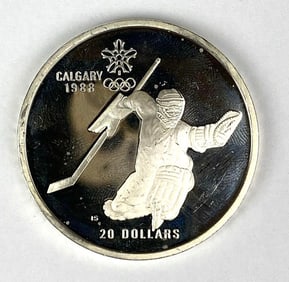 1988 Canada $20 Calgary Olympic Winter Games 1 oz .925 Sterling Silver Coin