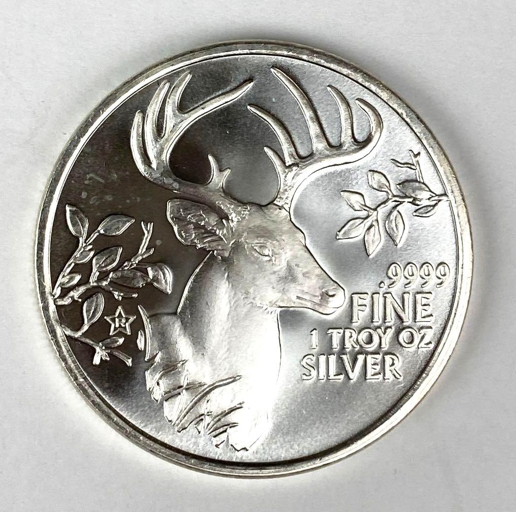 2015 Texas Precious Metals Deer 1 oz .999 Fine Silver Round (1 of 2)