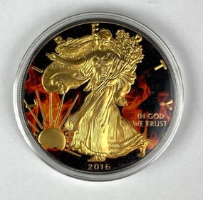 2016 US Colorized American Silver Eagle 1 oz .999 Fine Silver