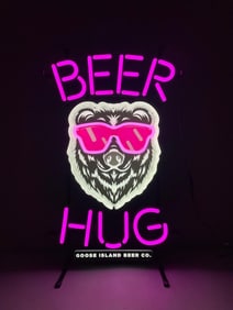 Goose Island Beer Hug LED Light-Up Beer Advertising Sign