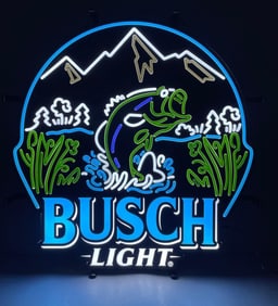 Busch Light Beer Fish LED Light-Up Advertising Sign