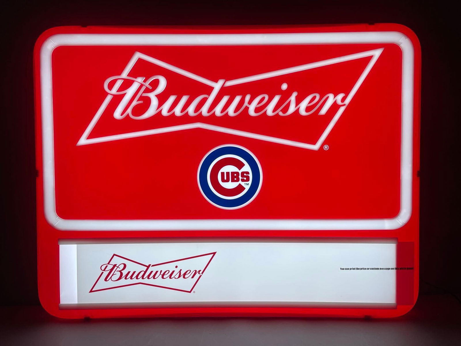 Budweiser Beer Chicago Cubs LED Light-Up Advertising Sign (1 of 2)