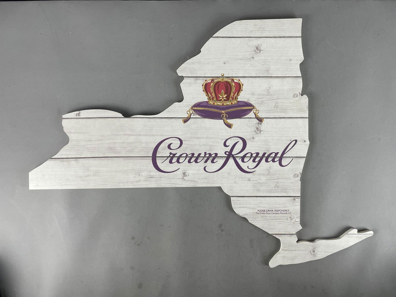 Crown Royal Whiskey New York State Cutout Advertising Sign (1 of 2)