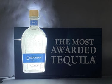 Camarena Silver Tequila LED Light-Up Advertising Sign