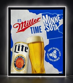 Miller Lite Beer Minnesota LED Light-Up Advertising Sign