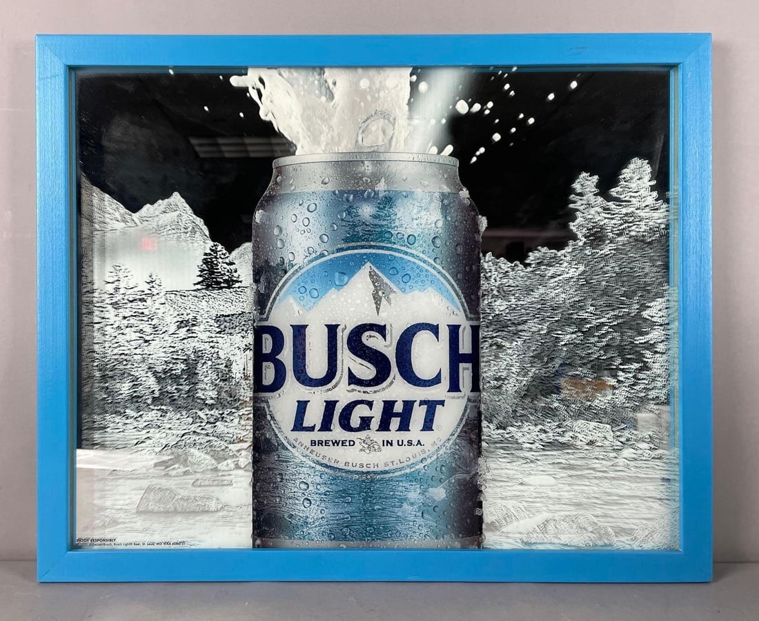 Busch Light Beer Advertising Mirror (1 of 2)