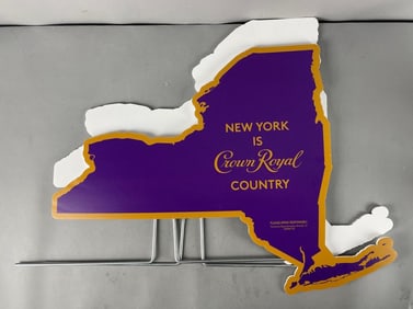 New York is Crown Royal Country Whiskey Pole Topper Advertising Sign