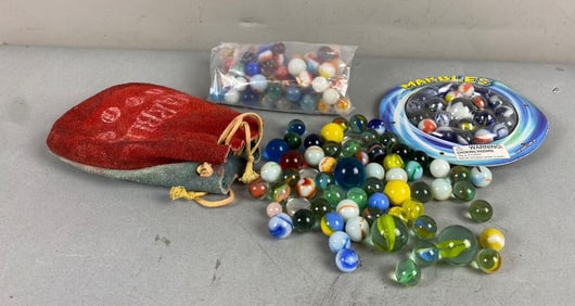 Group of Assorted Marbles and More