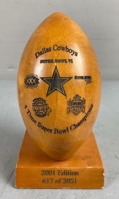 Vintage 2001 Dallas Cowboys Wooden Football Trophy
