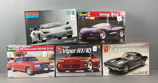 Group of 5 Car Model Kits