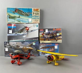 Group of 5 Model Airplane Kits and More
