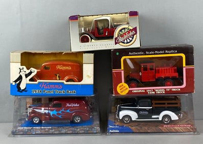 Group of 5 1/25th Scale Die-Cast Cars