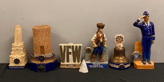 Group of 6 Vintage Porcelain Liquor Bottles