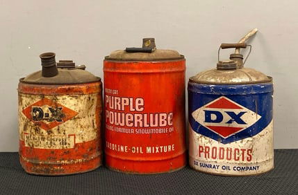 Group of 3 Vintage Adveetising Oil Cans