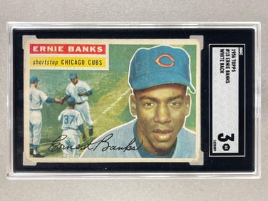 1956 Topps Ernie Banks #15 White Back