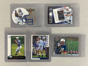 5 - 1998 - 2002 Peyton Manning Cards with Rookies and Serial Numbered Cards
