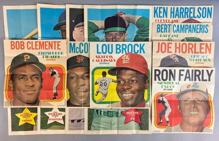 11 - 1968 and 70 Topps Baseball Posters with HOFs