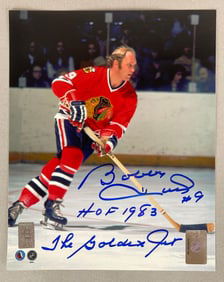 Bobby Hull Signed 8x10 with Inscriptions and COA