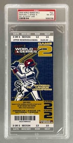 2005 World Series Game 2, White Sox vs Astros Full Ticket PSA 8