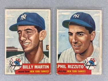 1953 Topps Billy Martin and Phil Rizzuto Cards