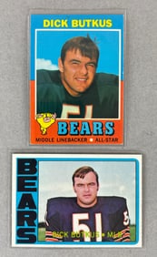 1971 and 72 Topps Dick Butkus Cards
