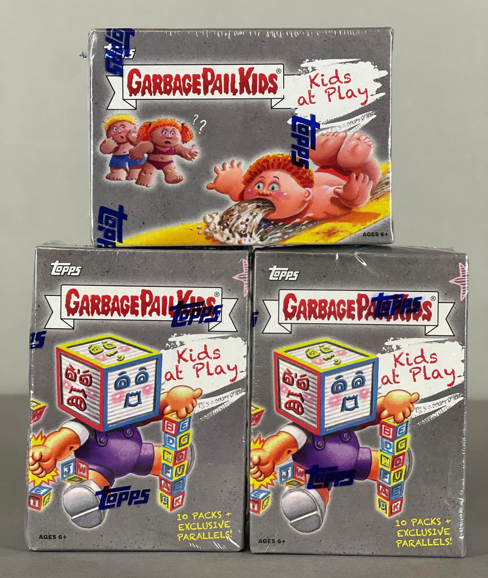 3 - 2024 Topps Garbage Pail Kids, Kids at Play Boxes: 3 - 2024 Topps Garbage Pail Kids, Kids at Play Boxes, 10 - Packs per box, 8 - Cards per pack
