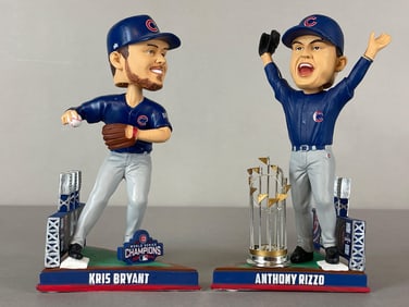 2016 Chicago Cubs World Series Champions Bryant and Rizzo Bobblehead Statue