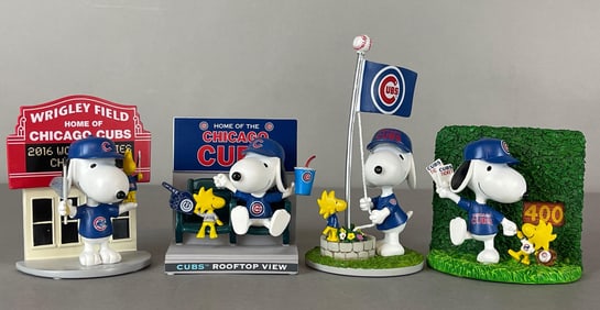 4 - Hamilton Collection Chicago Cubs Snoopy Peanuts Figures